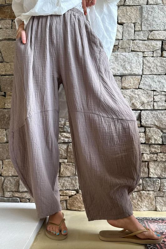 Hush Pillow Cotton Classic Barrel Pant Earth